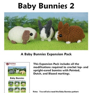 Baby Bunnies 1 & 2 six amigurumi bunny rabbit CROCHET PATTERNS digital PDF file download image 10