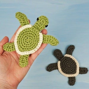 Baby Sea Turtle Applique CROCHET PATTERN digital PDF file download