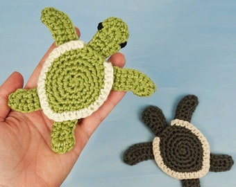 Baby Sea Turtle Applique CROCHET PATTERN digital PDF file download