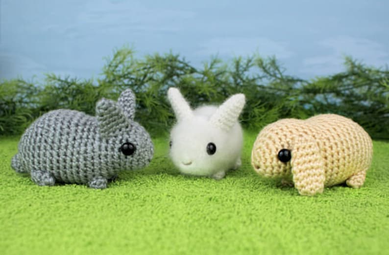 Baby Bunnies 1 & 2 six amigurumi bunny rabbit CROCHET PATTERNS digital PDF file download image 6