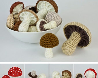 Mushroom Collection & Variations CROCHET PATTERNS digital PDF file download