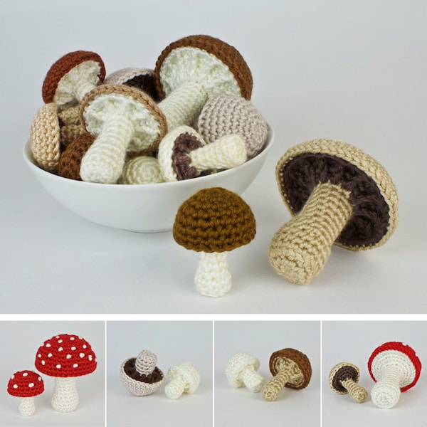 Mushroom Collection & Variations CROCHET PATTERNS digital PDF file download