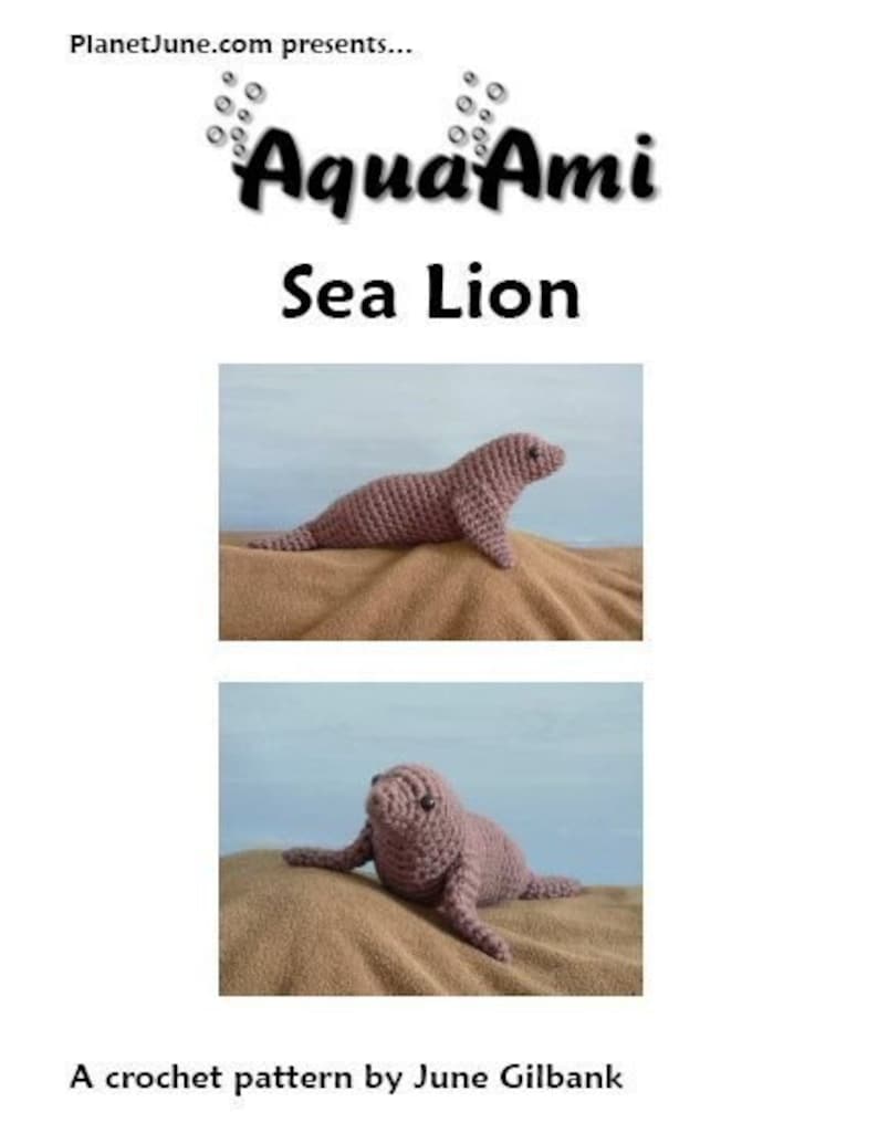 AquaAmi Sea Lion amigurumi CROCHET PATTERN digital PDF file download image 7