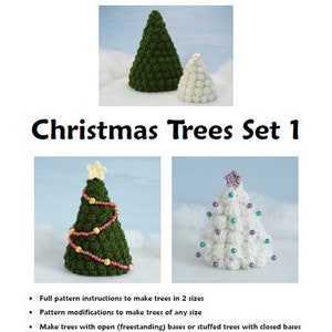 Christmas Trees Set 1 CROCHET PATTERN digital PDF file download 2 sizes and star included image 7