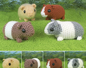 Baby Guinea Pigs - four amigurumi guinea pig CROCHET PATTERNS digital PDF file download