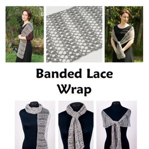 Banded Lace Wrap CROCHET PATTERN digital PDF file download image 10