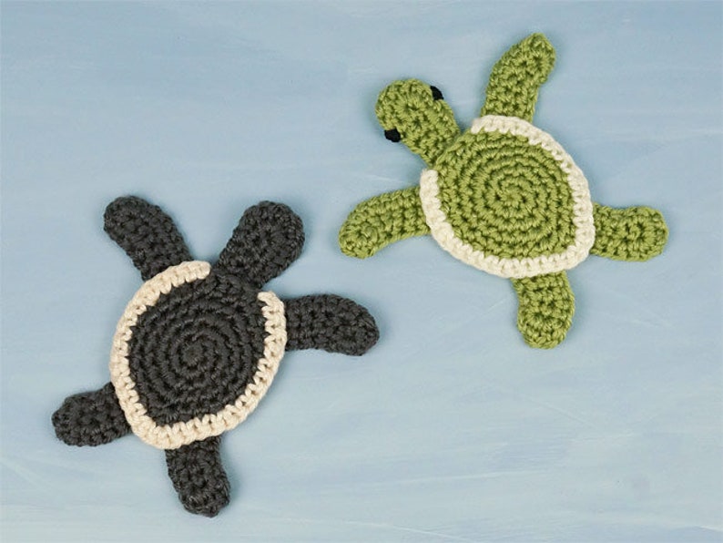 Baby Sea Turtle Applique CROCHET PATTERN digital PDF file download image 4