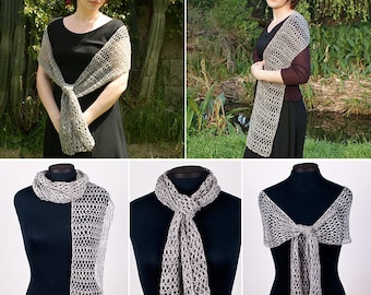 Banded Lace Wrap CROCHET PATTERN digital PDF file download