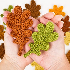 Oak Leaf Collection & Life-Sized Acorn two realistic oak leaves plus bonus matching acorn CROCHET PATTERNS digital PDF file download image 8