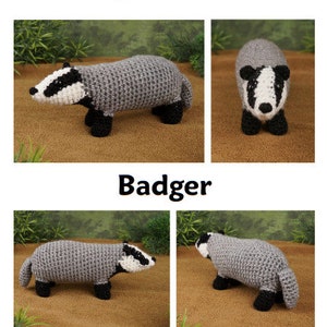 Badger amigurumi CROCHET PATTERN digital PDF file download European or Eurasian Badger image 9