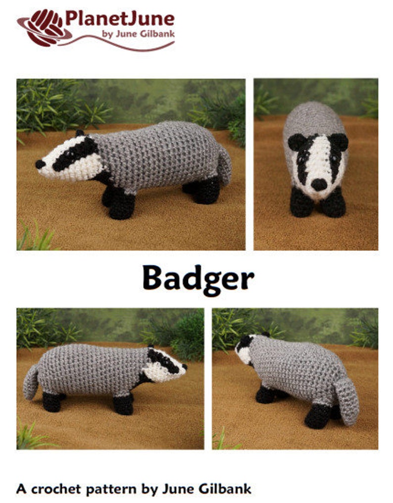 Badger amigurumi CROCHET PATTERN digital PDF file download European or Eurasian Badger image 9