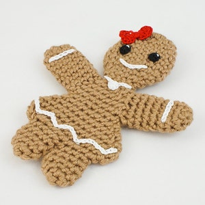 Gingerbread Family two amigurumi CROCHET PATTERNS digital PDF file download Gingerbread Man, Gingerbread Girl image 4