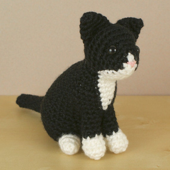 realistic tuxedo cat stuffed animal