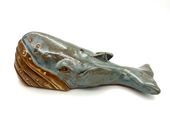 Humpback Whale Sculpture Sea Life Ceramic Figurine Blue Whale Animal Sculpture Ocean Life Clay Whale Pottery Animal Baby Whale Sculpture