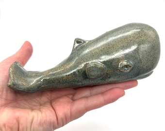 Little Sperm Whale Sculpture One of a Kind Ceramic Sea Life Figurine Ocean Art Clay Marine Animal Sculpture Moby Dick Figurine