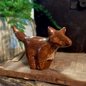 Mini Fox Sculpture Woodland Animal Sculpture Forest Creature Figurine Small Fox