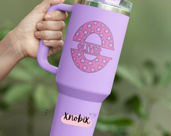 Personalized 40oz Insulated Tumbler: Stanley Style Travel Mug with Handle