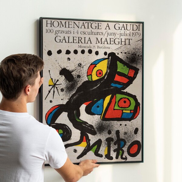 Homenatge a Gaudi / Joan Miro (Galeria Maeght, 1979) Exhibition Poster PRINTABLE DOWNLOAD