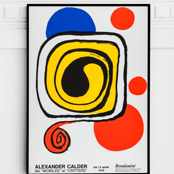 Alexander Calder Galleriea Rodanini, 1976 Museum Exhibition Poster PRINTABLE DOWNLOAD