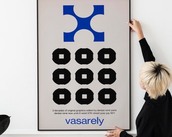 Vasarely (1971) Victor Vasarely New York City Exhibition Poster PRINTABLE DOWNLOAD