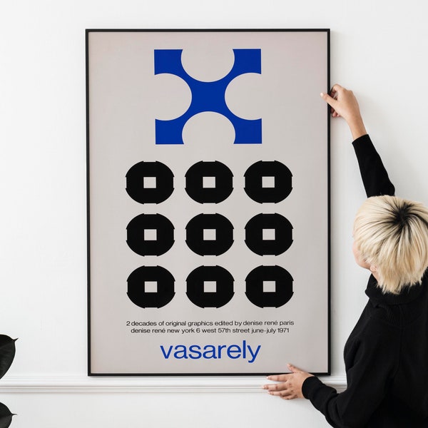 Vasarely (1971) Affiche de l'exposition Victor Vasarely à New York, TÉLÉCHARGEMENT IMPRIMABLE