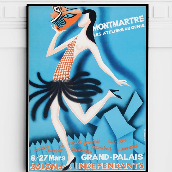 Montmartre Workshop Salon des Indépendants, 1982 Exhibition Poster PRINTABLE DOWNLOAD