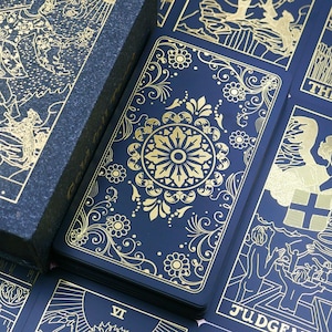 Baraja de Tarot negra y dorada resistente al agua * Tarot dorado * Cartas del Tarot * 78 Tarot Rider-Waite