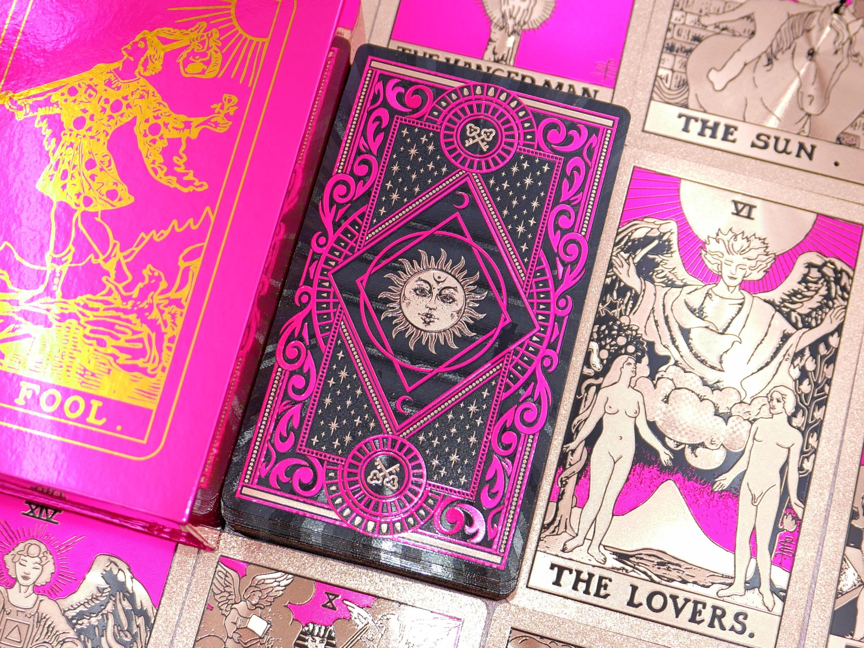 Waterproof Magenta Rose Gold Tarot Deck * Gold Foil Tarot * Tarot