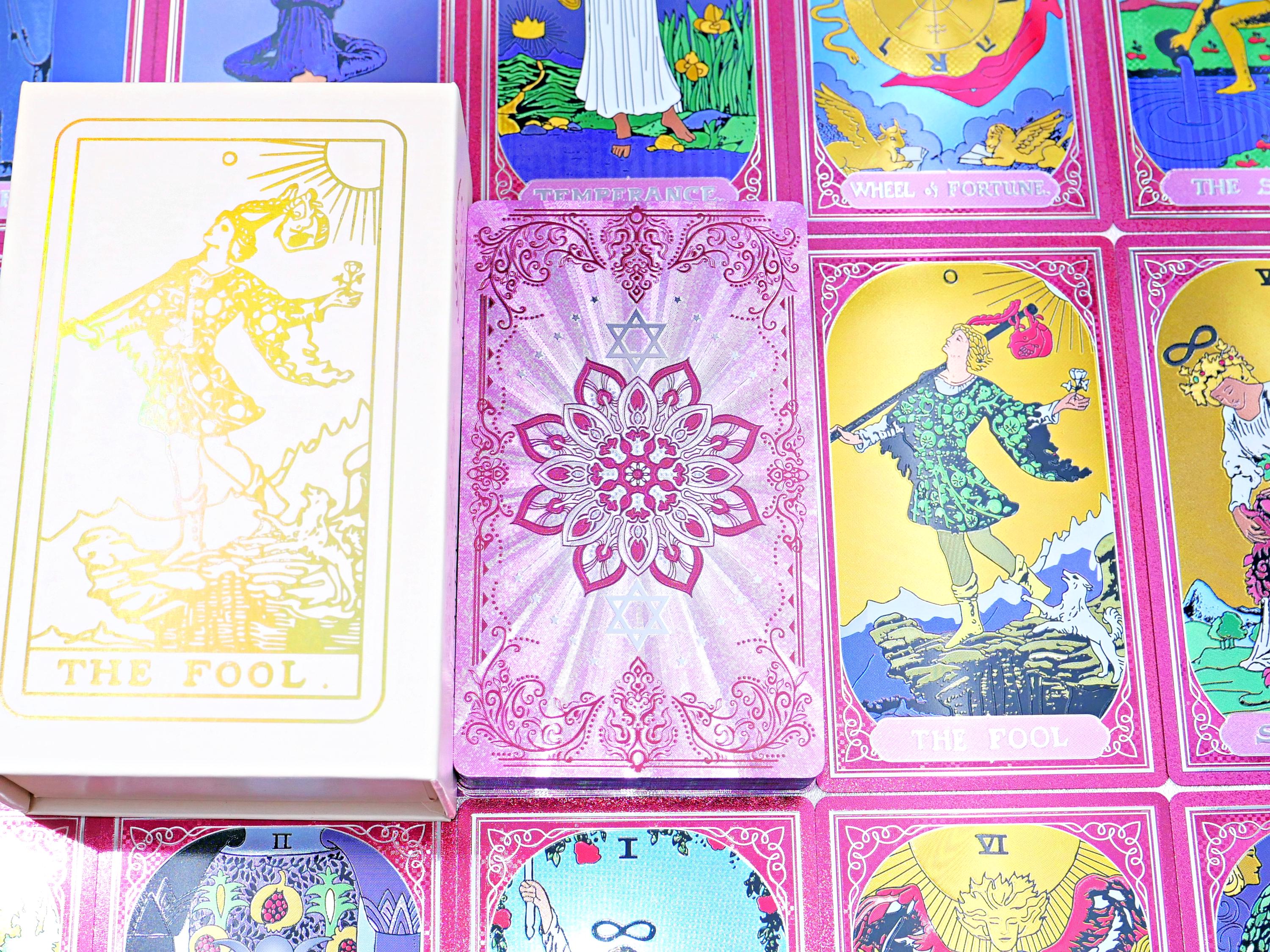 Waterproof Floral Tarot Deck * Gold Foil Tarot * Tarot Cards * 78 Rider ...