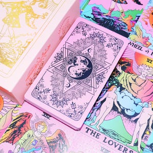 Baraja de Tarot resistente al agua * Patrón en relieve * Cartas del Tarot * 78 Tarot Rider–Waite