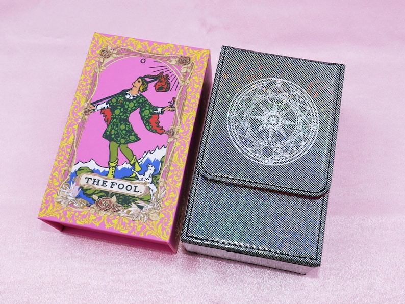 Waterproof Rose Tarot deck * Gold foil Tarot * Tarot cards * 78 Rider–Waite Tarot * Beautiful Megenta Colour Deck + Black box