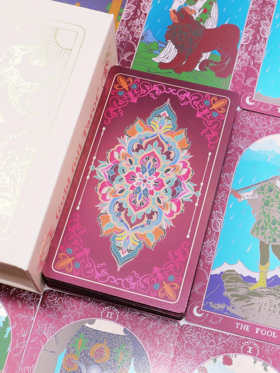 Waterproof Floral Tarot Deck * Gold Foil Tarot * Tarot Cards * 78 Rider ...