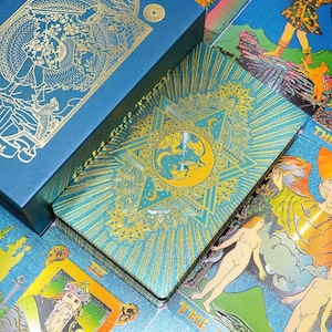 Baraja de tarot resistente al agua * Tarot con lámina de oro * Cartas del tarot * 78 cartas del tarot Rider-Waite