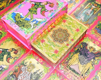 Waterproof Floral Tarot deck * Gold foil Tarot * Tarot cards * 78 Rider–Waite Tarot