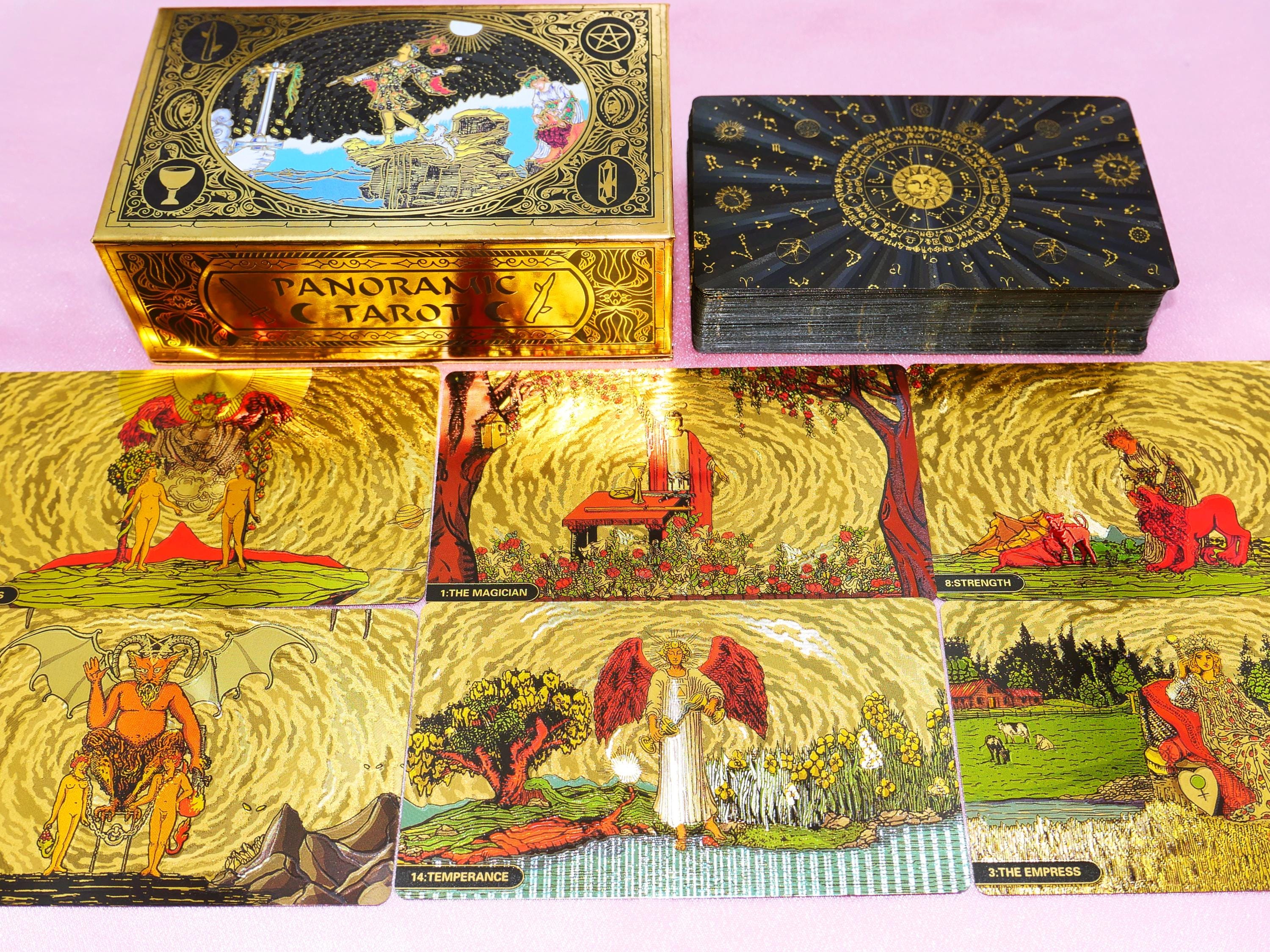 Waterproof Panorama Tarot Deck * Gold Foil Tarot * Tarot Cards * 78 ...
