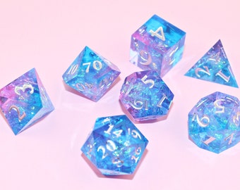 Resin Dice Set * Sharp Edge * Polyhedral * Dungeons and Dragons * Baldur's Gate * dnd dice * d&d dice