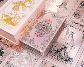 Waterproof Rose Gold Tarot deck * Gold foil Tarot * Tarot cards * 78 Rider–Waite Tarot