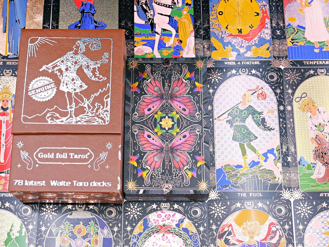 Waterproof Butterfly Tarot Deck * Gold Foil Tarot * Tarot Cards * 78 ...