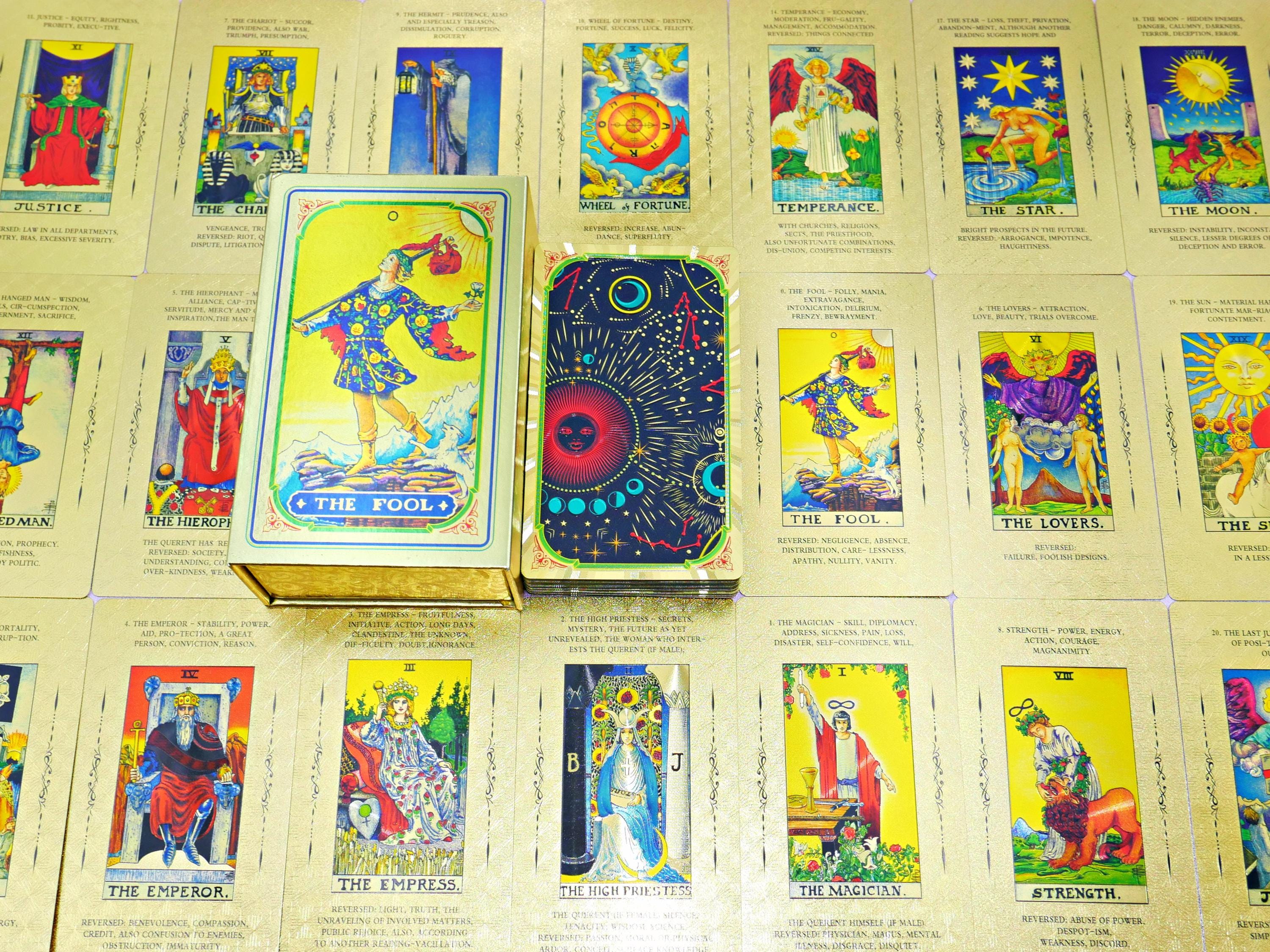 Waterproof Tarot Deck * Gold Foil Tarot * Tarot Cards * 78 Rider–waite ...