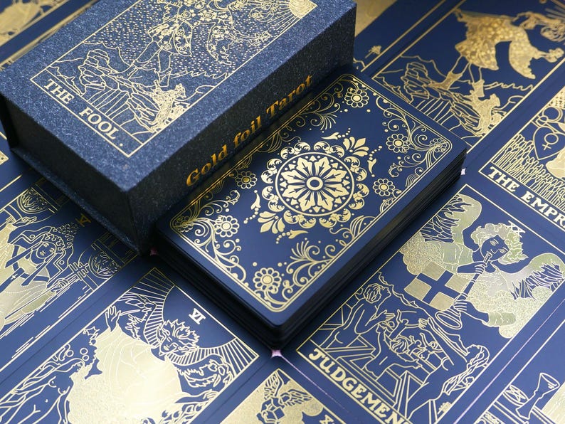 Black and Gold Waterproof Tarot Deck * Gold Foil Tarot * Tarot Cards ...