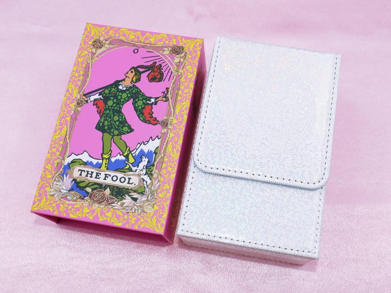 Waterproof Rose Tarot deck * Gold foil Tarot * Tarot cards * 78 Rider–Waite Tarot * Beautiful Megenta Colour Deck + White box