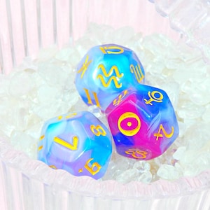 Astrology Dice Set * Zodiac * Polyhedral * Divination Tool