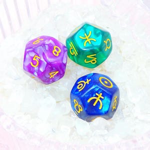 Astrology Dice Set * Zodiac * Polyhedral * Divination Tool