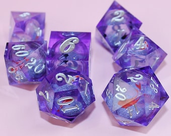 Liquid Core Dice Set * Sharp Edge * Polyhedral * Dungeons and Dragons * Baldur's Gate * dnd dice * d&d dice