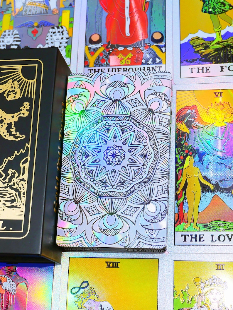 Waterproof Tarot Deck * Gold Foil Tarot * Holographic Tarot Cards * 78 ...