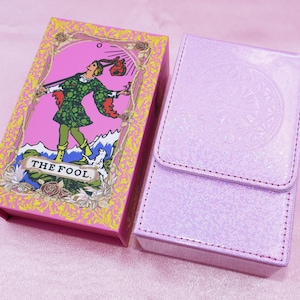 Waterproof Rose Tarot deck * Gold foil Tarot * Tarot cards * 78 Rider–Waite Tarot * Beautiful Megenta Colour Deck + Pink box