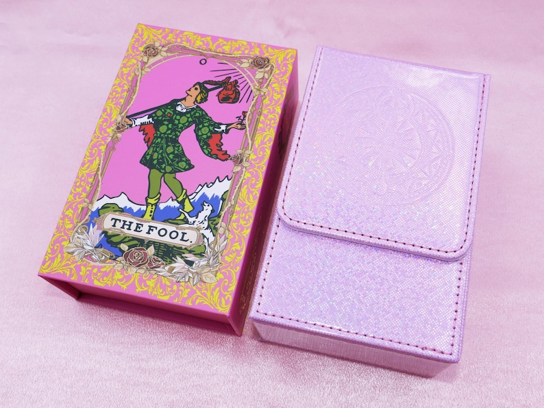Waterproof Rose Tarot deck * Gold foil Tarot * Tarot cards * 78 Rider–Waite Tarot * Beautiful Megenta Colour Deck + Pink box