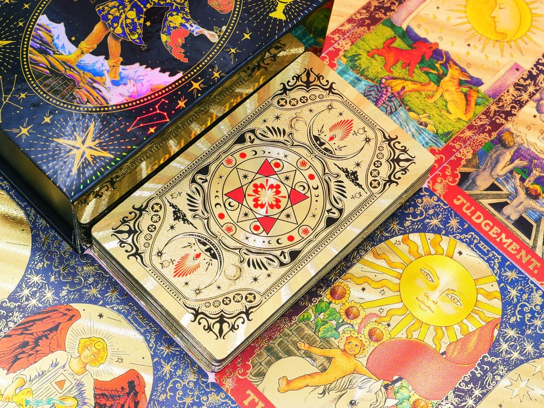 Waterproof Tarot Deck * Gold Foil Tarot * Tarot Cards * 78 Rider–waite ...