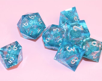 Liquid Core Dice Set * Sharp Edge * Polyhedral * Dungeons and Dragons * Baldur's Gate * dnd dice * d&d dice