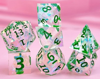 Resin Dice Set * Sharp Edge * Polyhedral * Dungeons and Dragons * Baldur's Gate * dnd dice * d&d dice